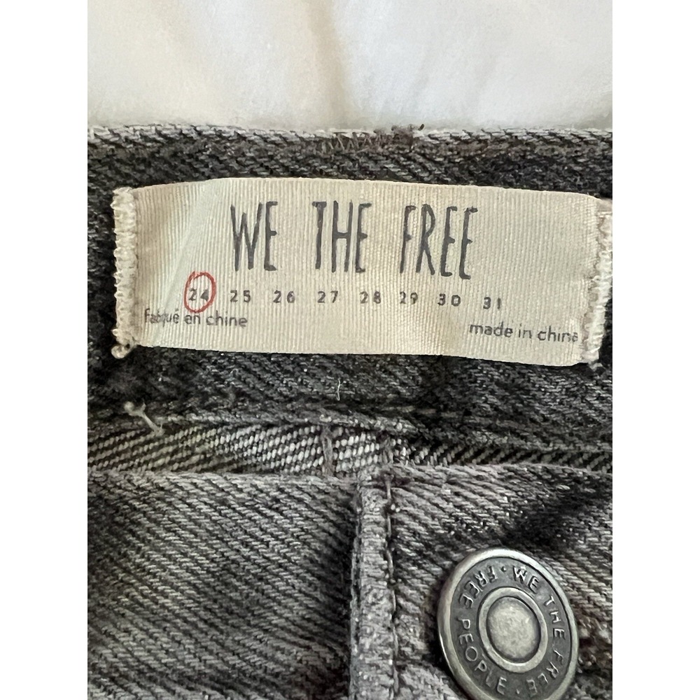 Free People We The‎ Free Women's Size 24 Gray Distressed Denim Mini Jean Skirt - Picture 5 of 5
